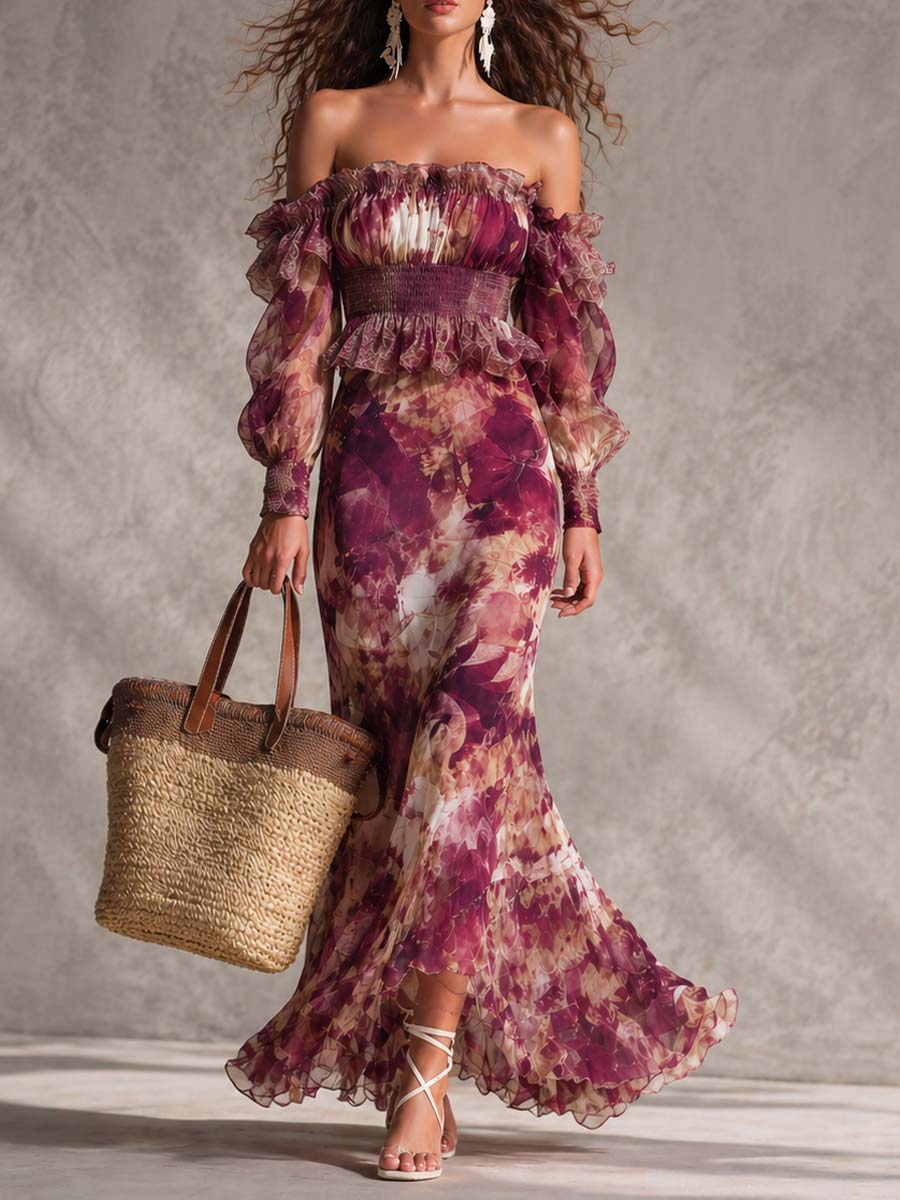 Julienne Stanmore Burgundy Wedding Guest Dress