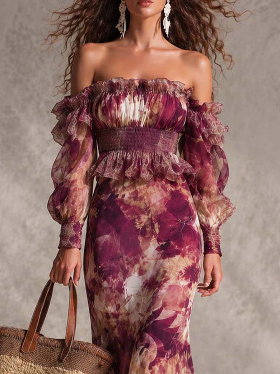 Julienne Stanmore Burgundy Wedding Guest Dress