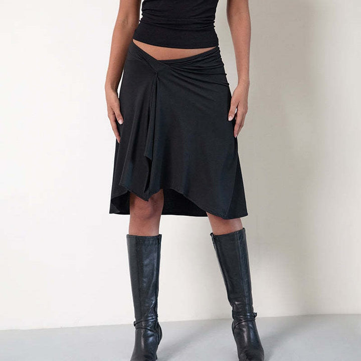 Zara Whitfield - Asymmetric Stripe Wrap Midi Skirt - Back to School Style