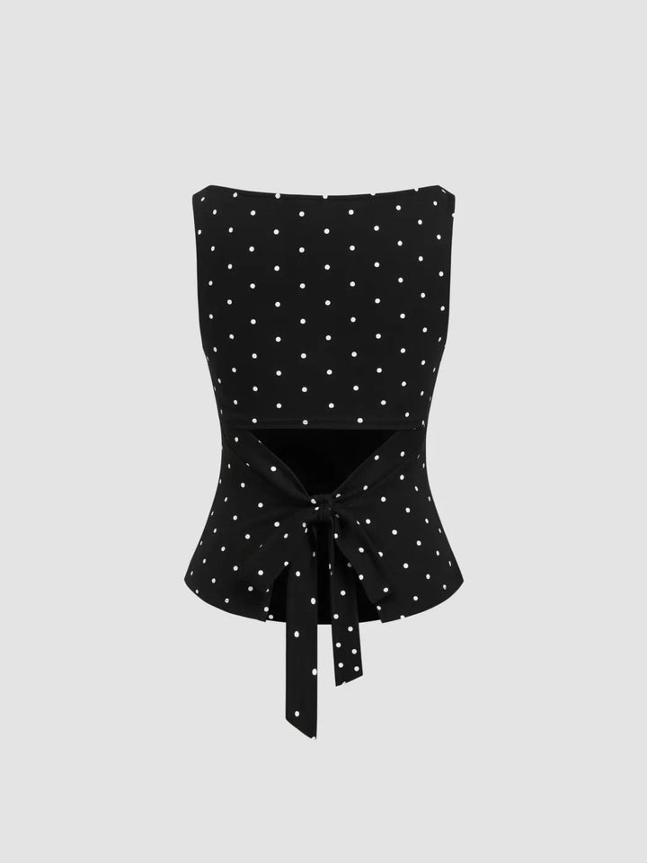 Naomi Pierce - Polka Dot Tie-Back Tank Top - Back to School Staple