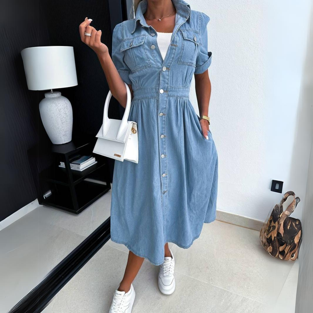 Alessia Bellandi Denim Midi Dress