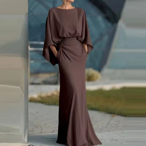 Blandine Corvine Burgundy Wedding Guest Dress