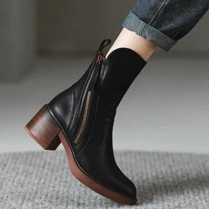 Sloane Beaumont Side Zip Block Heel Cowboy Boots