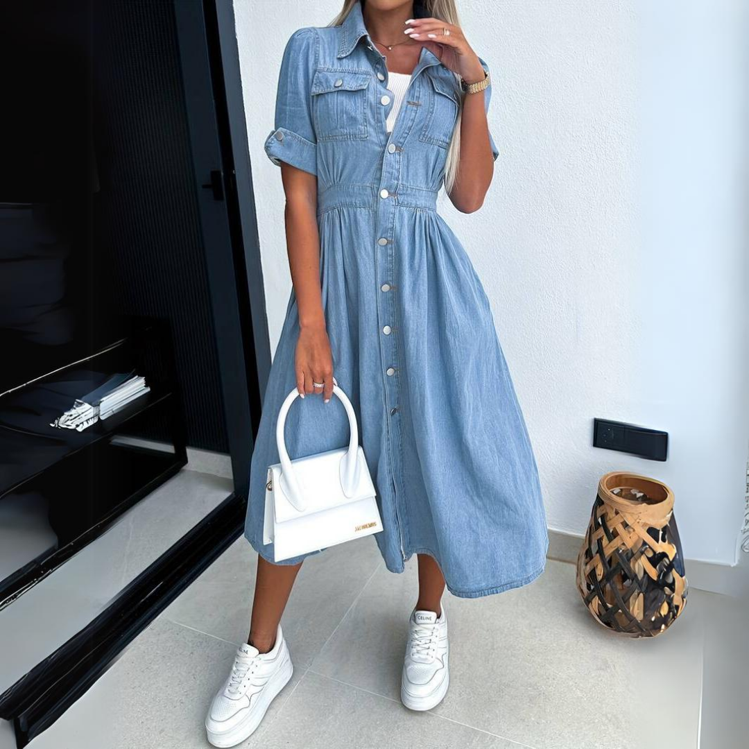 Alessia Bellandi Denim Midi Dress