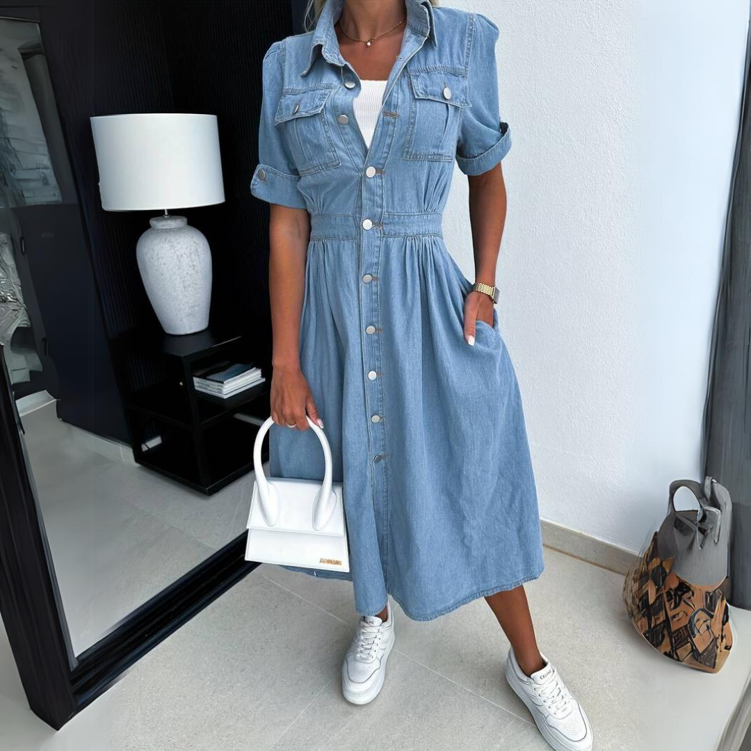 Alessia Bellandi Denim Midi Dress