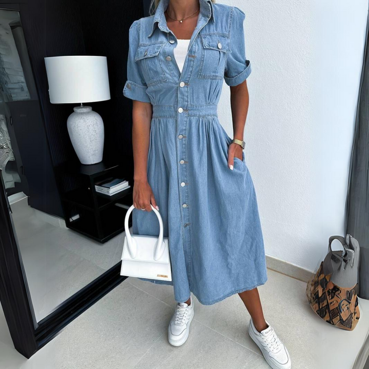 Alessia Bellandi Denim Midi Dress