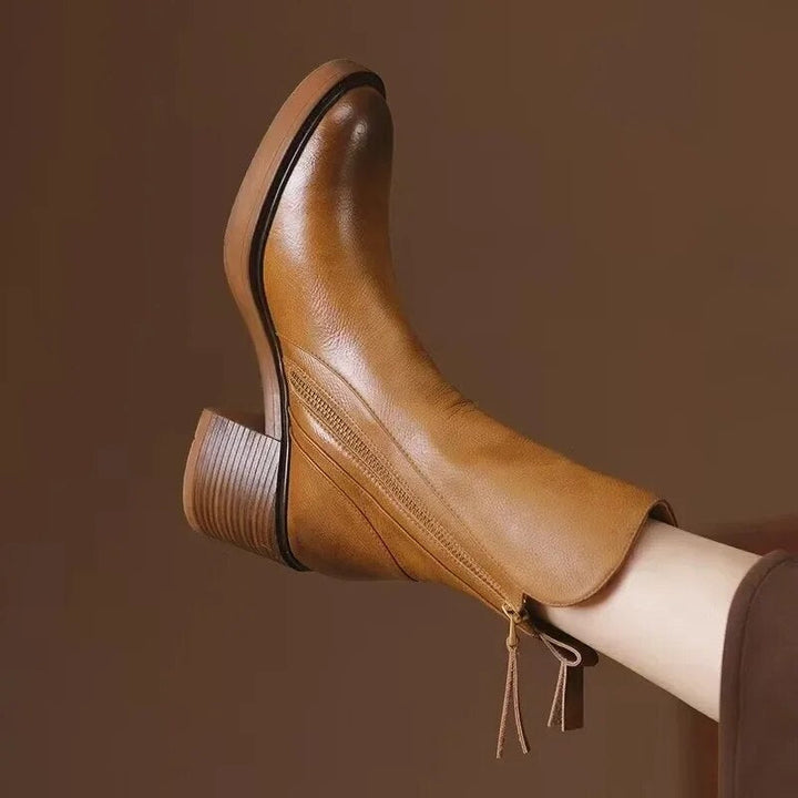 Sloane Beaumont Side Zip Block Heel Cowboy Boots