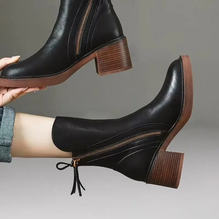 Sloane Beaumont Side Zip Block Heel Cowboy Boots