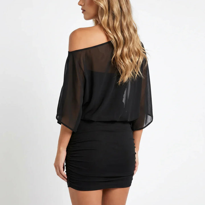 Alessandra Villeneuve Off Shoulder Ruched Mini Dress
