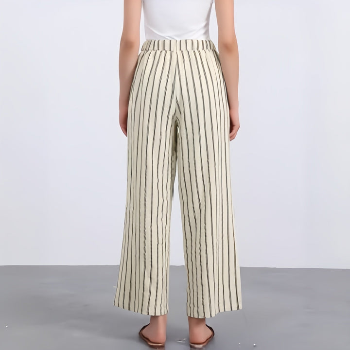 Piper Dumont - Striped Wide-Leg Drawstring Pants - Back to School Comfort