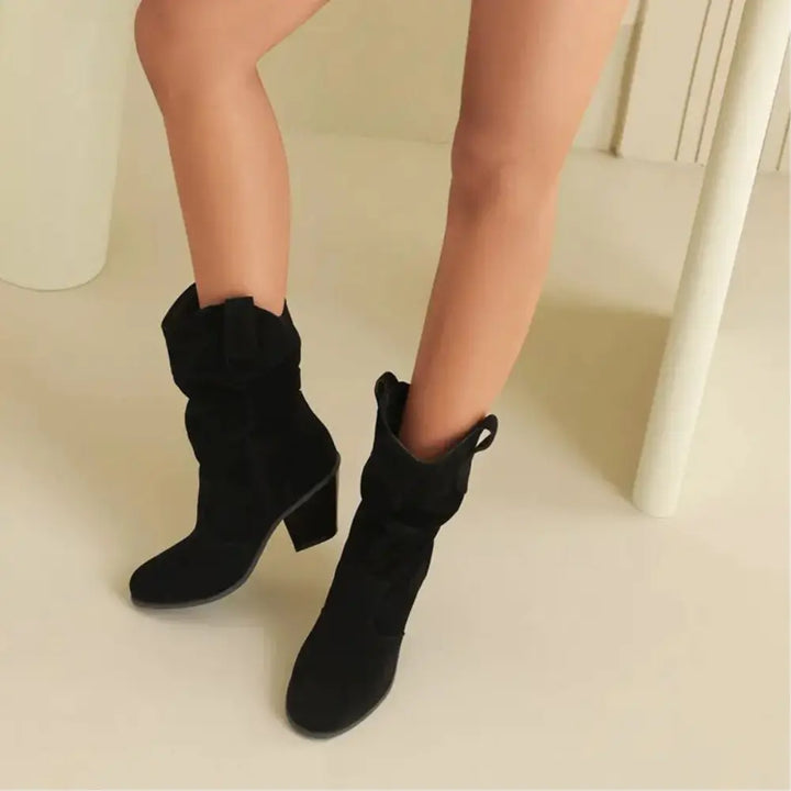 Alison Hart Ruched Shaft Western Cowboy Boots