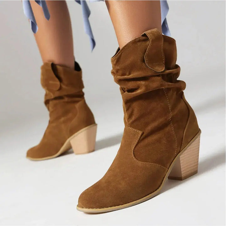 Alison Hart Ruched Shaft Western Cowboy Boots