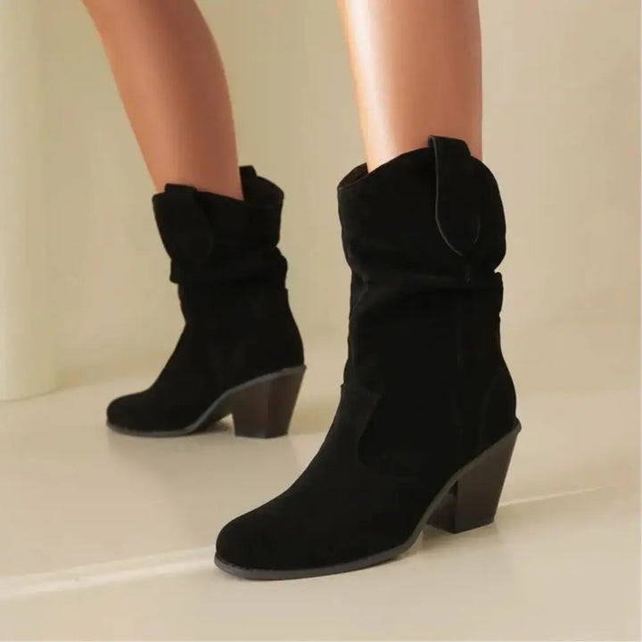 Alison Hart Ruched Shaft Western Cowboy Boots
