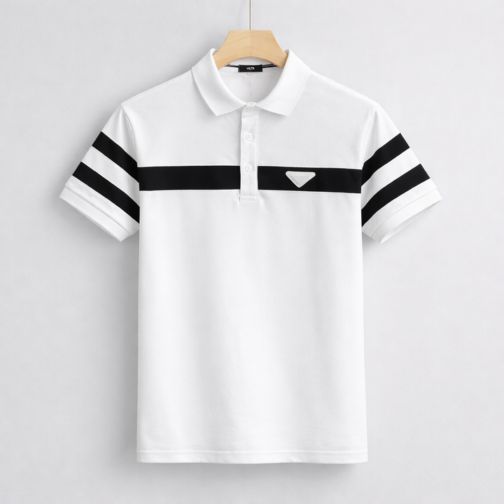 Miles Harrington Striped Polo