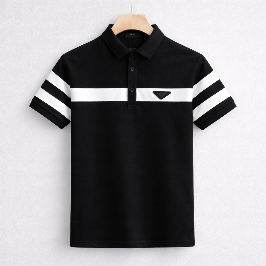 Miles Harrington Striped Polo