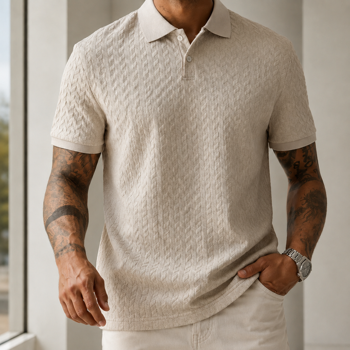 Luca Bellmore Textured Polo Shirt