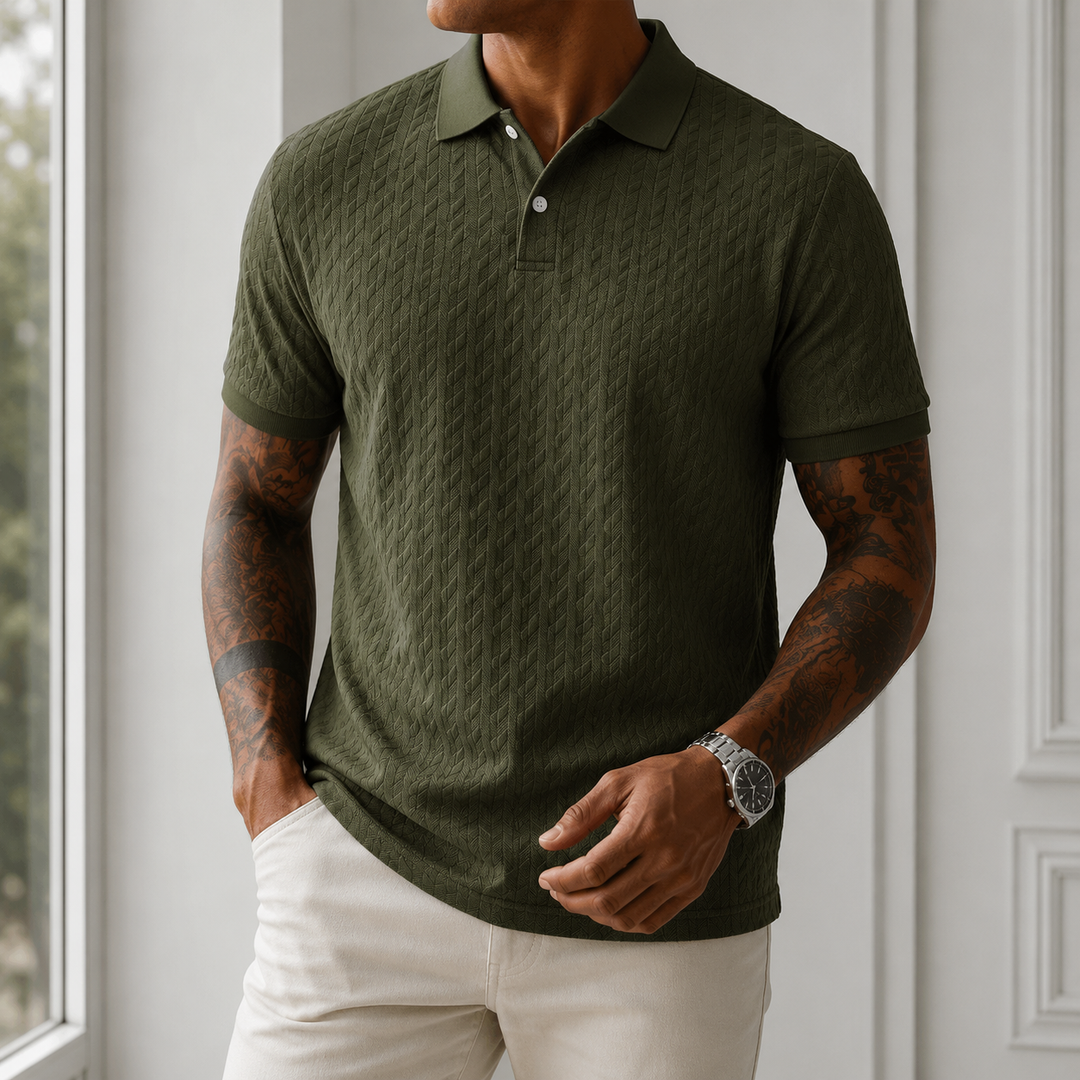 Luca Bellmore Textured Polo Shirt