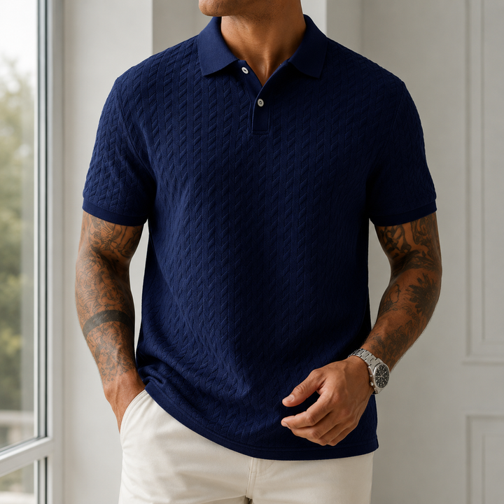 Luca Bellmore Textured Polo Shirt