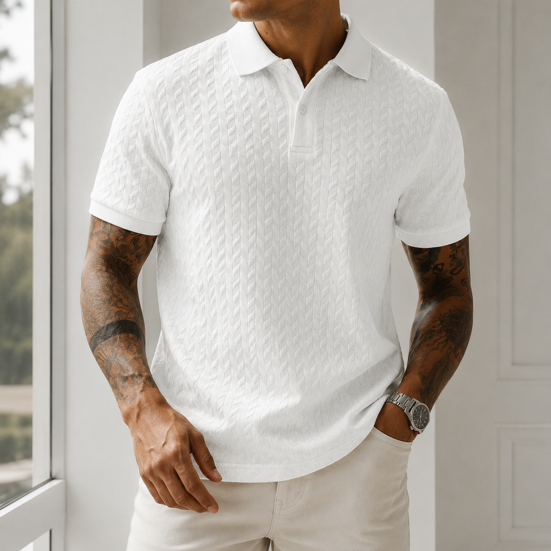 Luca Bellmore Textured Polo Shirt