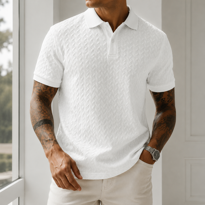 Luca Bellmore Textured Polo Shirt