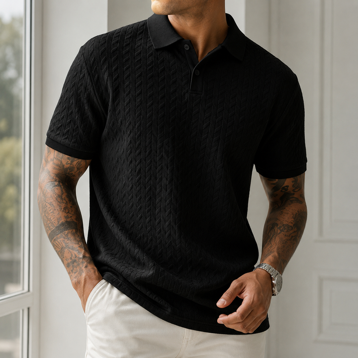 Luca Bellmore Textured Polo Shirt