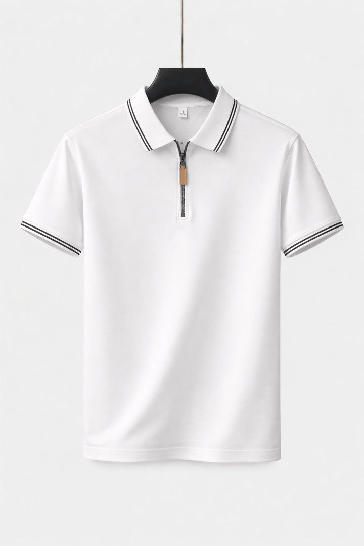 Jacob Mason Zip-Up Polo Shirt