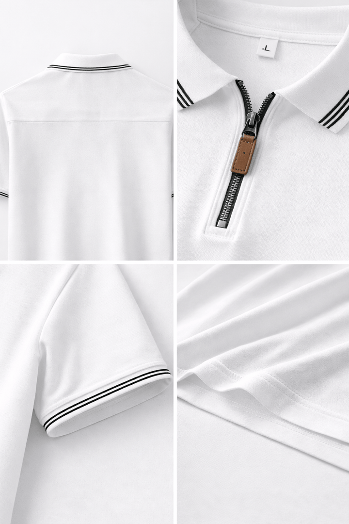Jacob Mason Zip-Up Polo Shirt
