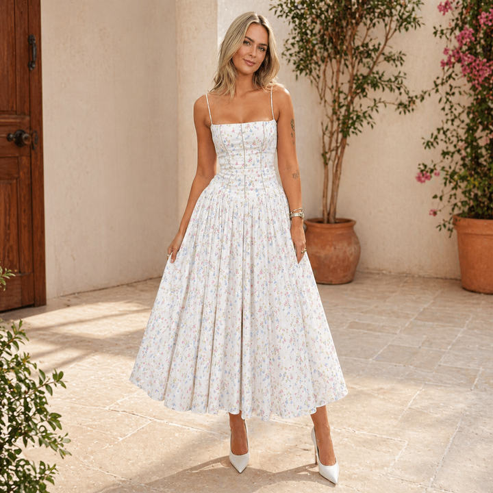Luciana Bellmont Floral Midi Dress