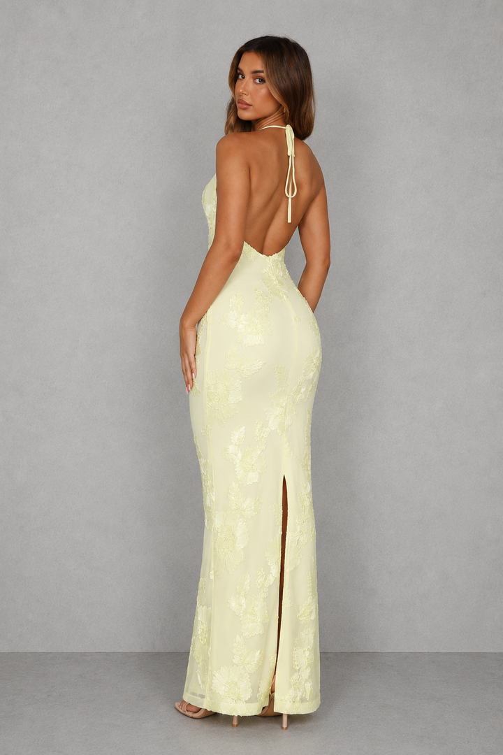 Isla Bennett Halter Backless Homecoming Dress