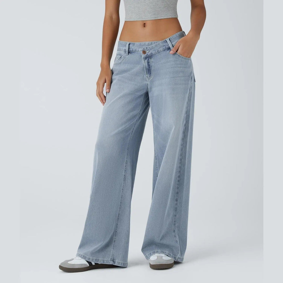 Tessa Langford - Stretch Low-Rise Wide-Leg Jeans - Back to School Denim
