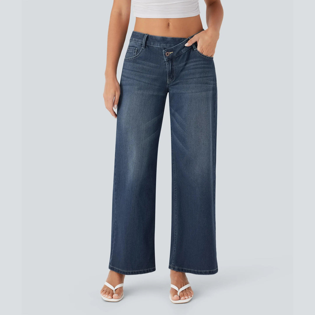 Tessa Langford - Stretch Low-Rise Wide-Leg Jeans - Back to School Denim