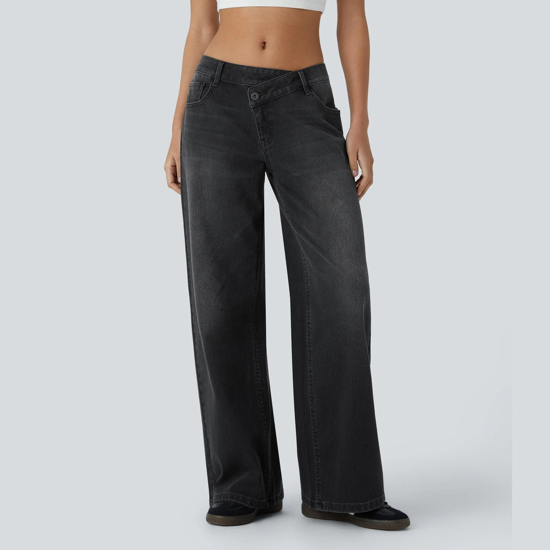 Tessa Langford - Stretch Low-Rise Wide-Leg Jeans - Back to School Denim