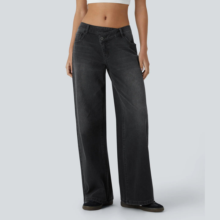 Tessa Langford - Stretch Low-Rise Wide-Leg Jeans - Back to School Denim
