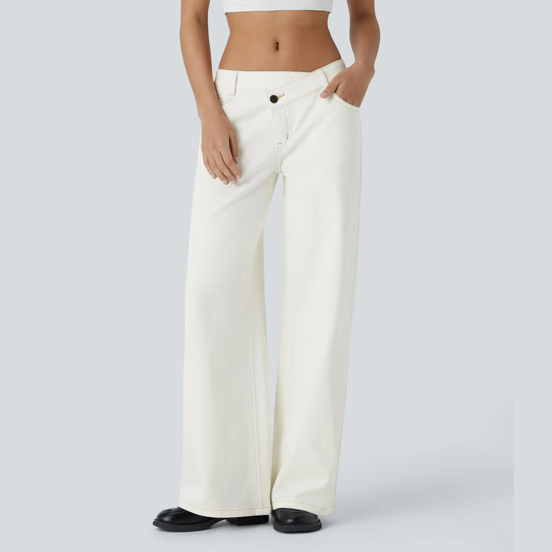 Tessa Langford - Stretch Low-Rise Wide-Leg Jeans - Back to School Denim