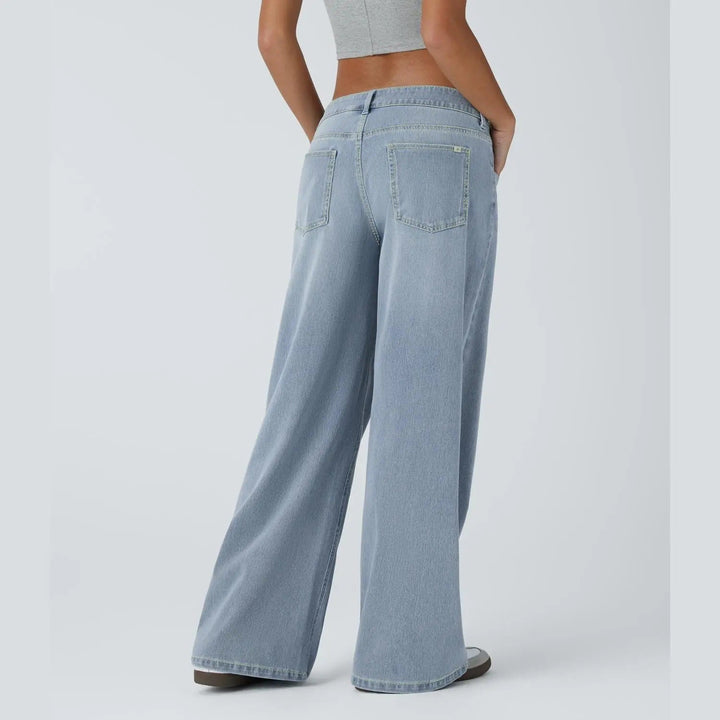 Tessa Langford - Stretch Low-Rise Wide-Leg Jeans - Back to School Denim