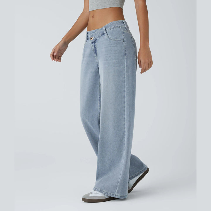 Tessa Langford - Stretch Low-Rise Wide-Leg Jeans - Back to School Denim