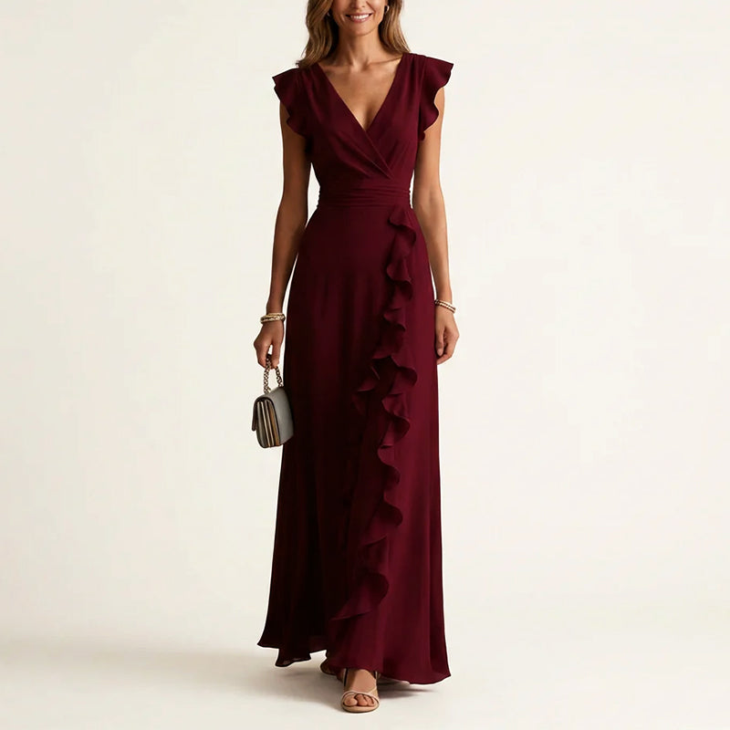 Louisa Duncastle Burgundy Wedding Guest Dress