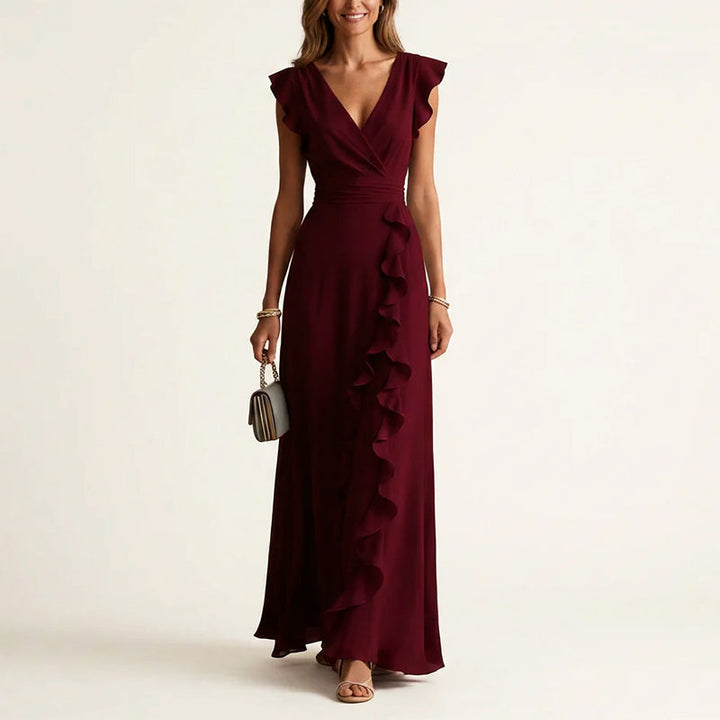 Louisa Duncastle Burgundy Wedding Guest Dress
