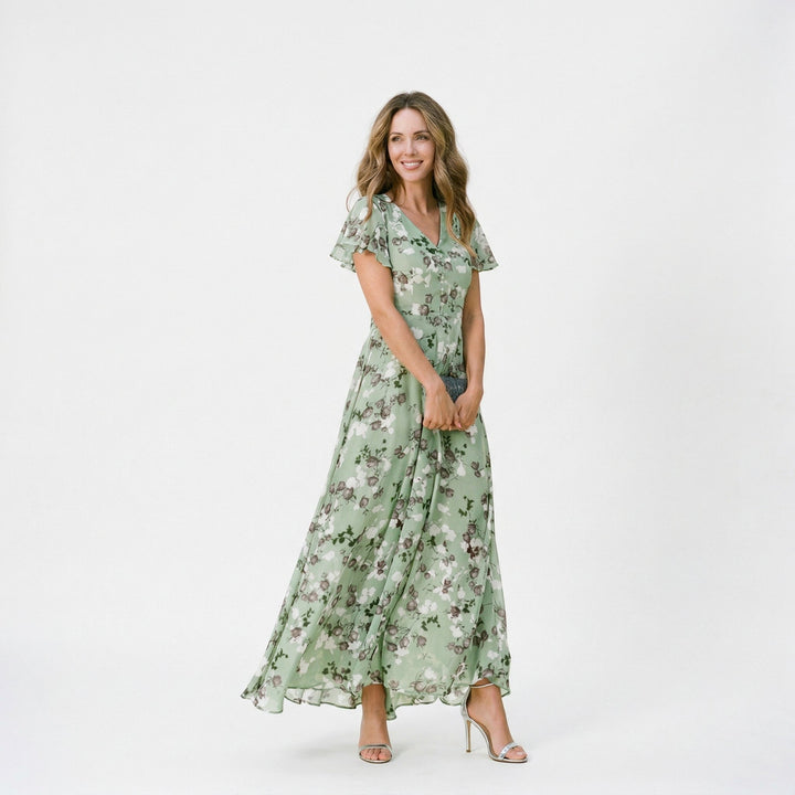 Rosalia Moreau Floral Wedding Guest Maxi Dress