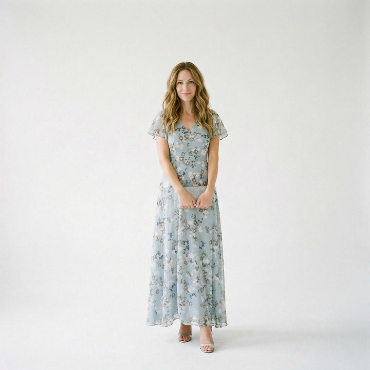 Rosalia Moreau Floral Wedding Guest Maxi Dress
