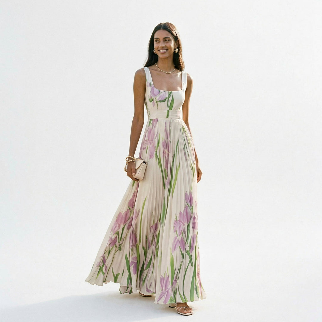 Vivienne Laurent Floral Wedding Guest Maxi Dress