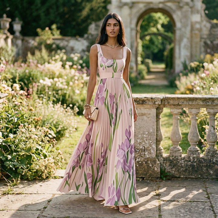 Vivienne Laurent Floral Wedding Guest Maxi Dress