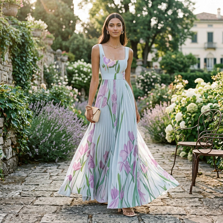 Vivienne Laurent Floral Wedding Guest Maxi Dress