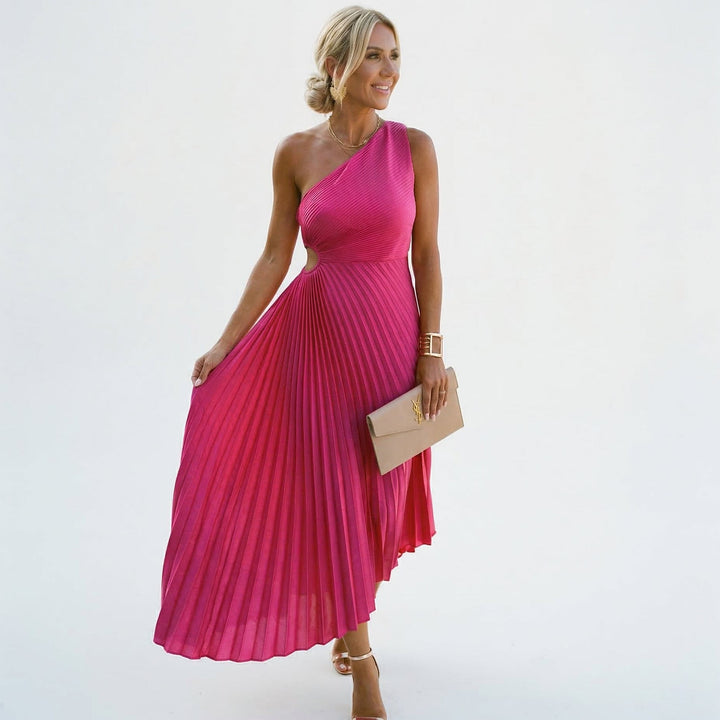 Giulietta Ferraro One Shoulder Wedding Guest Maxi Dress