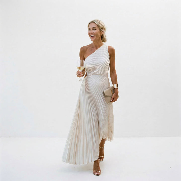 Giulietta Ferraro One Shoulder Wedding Guest Maxi Dress