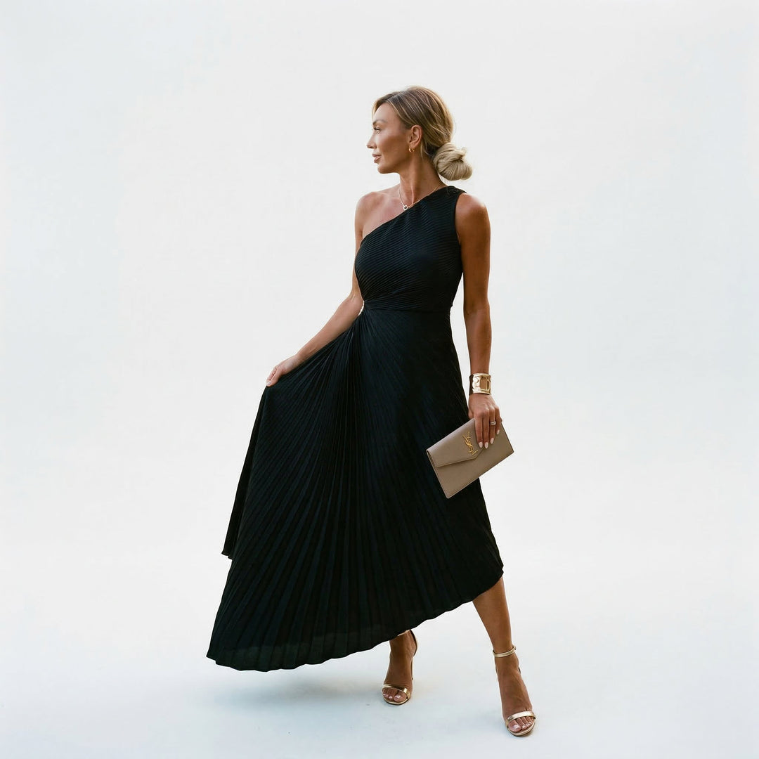 Giulietta Ferraro One Shoulder Wedding Guest Maxi Dress