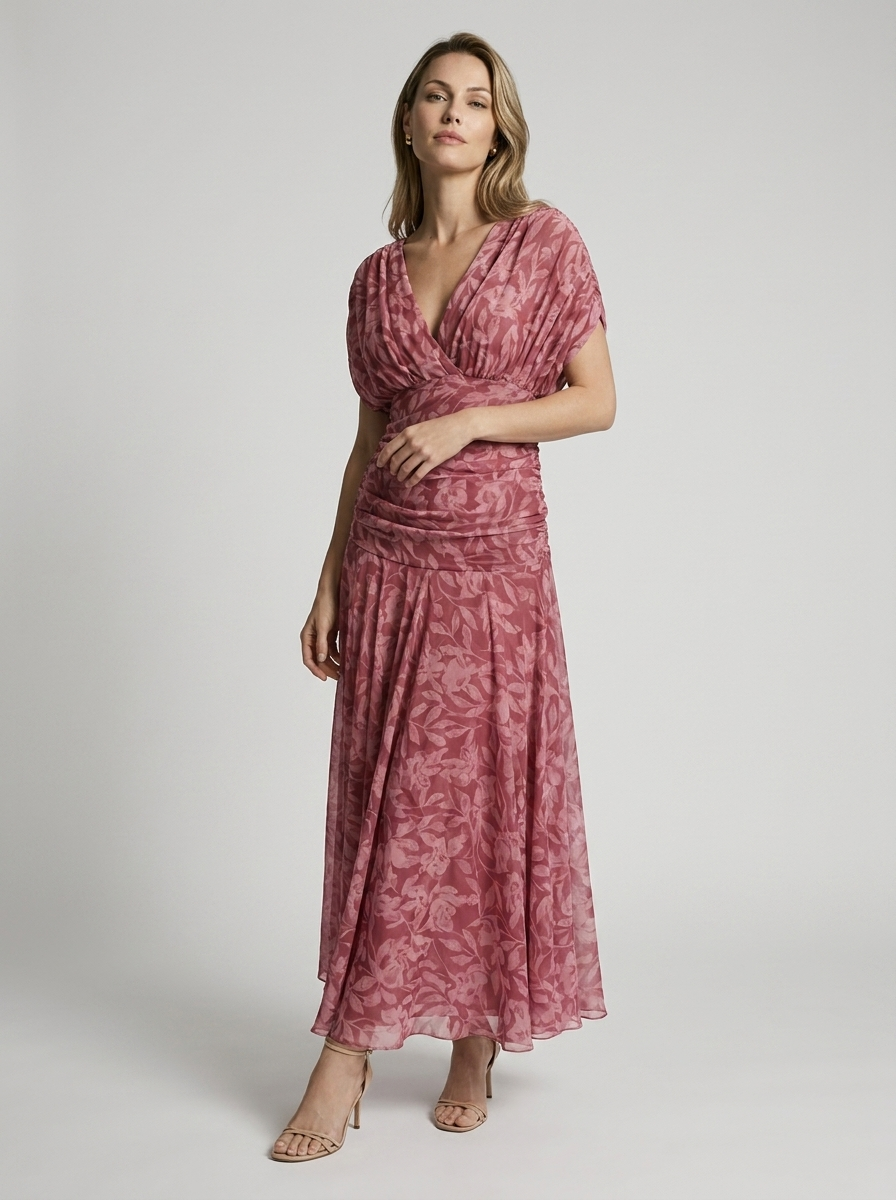 Aurelia Voss Off Shoulder Draped Midi Dress