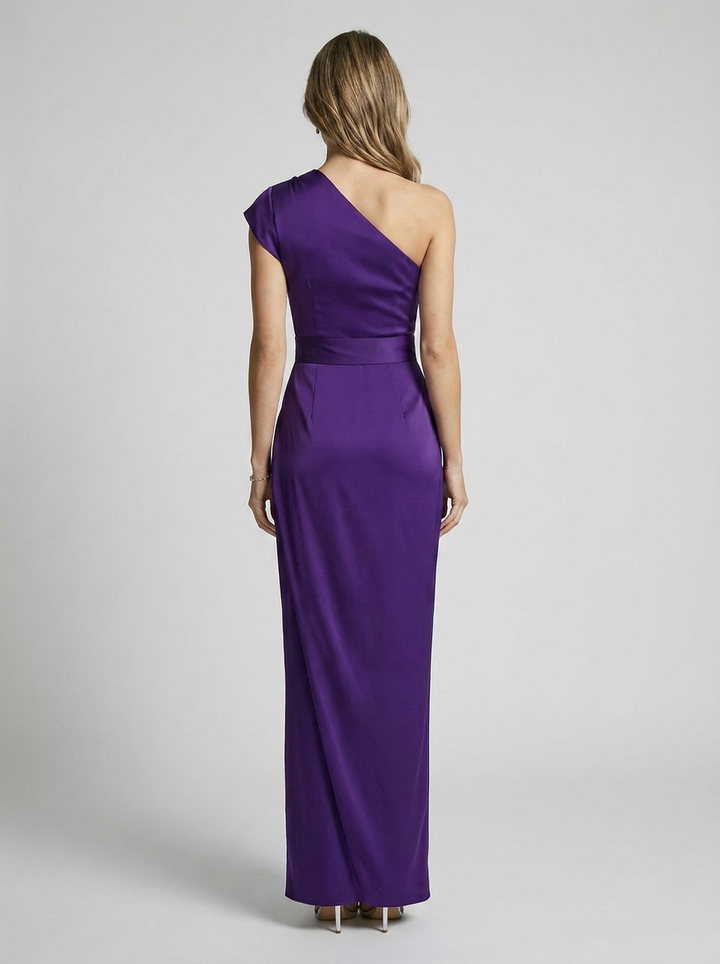 Celina Morrow One Shoulder Slit Maxi Dress