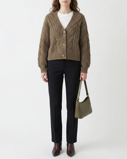 Clara Wren Cropped Knit Cardigan