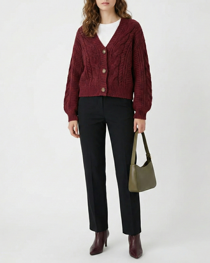Clara Wren Cropped Knit Cardigan